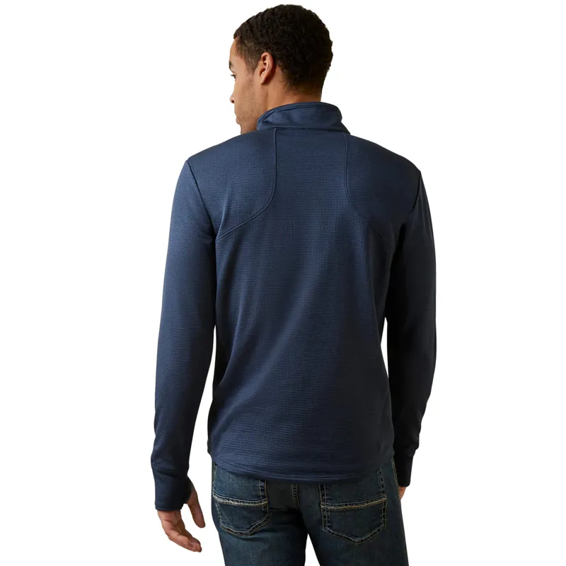 Ariat Men's Team Gridwork 1/4 Zip Baselayer - Navy-1